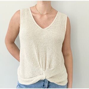 NWT Marled Knotted Hem Sleeveless Knit Top L